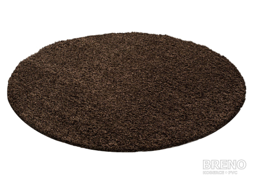 Kusový koberec DREAM SHAGGY kruh 4000 Brown 80 80