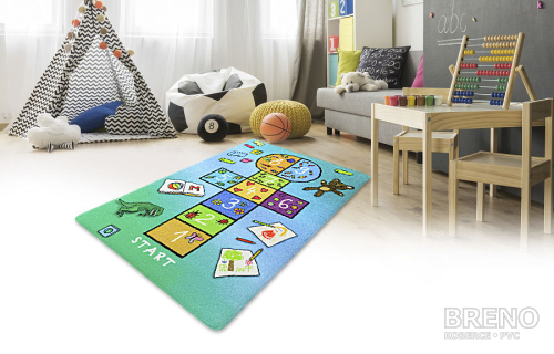 Kusový koberec Skákací panák, dětský kus. koberec modrá 140 200