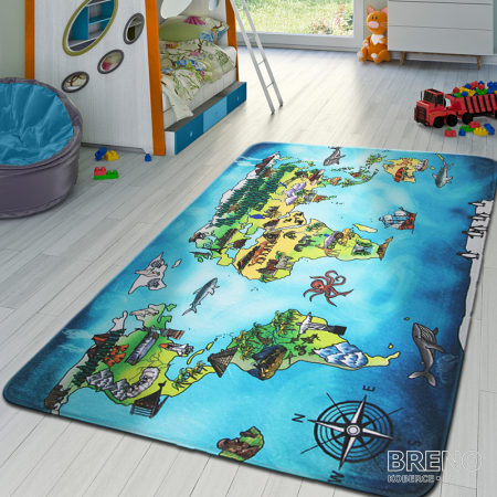 Kusový koberec World Map, dětský kus. koberec  76,5 117